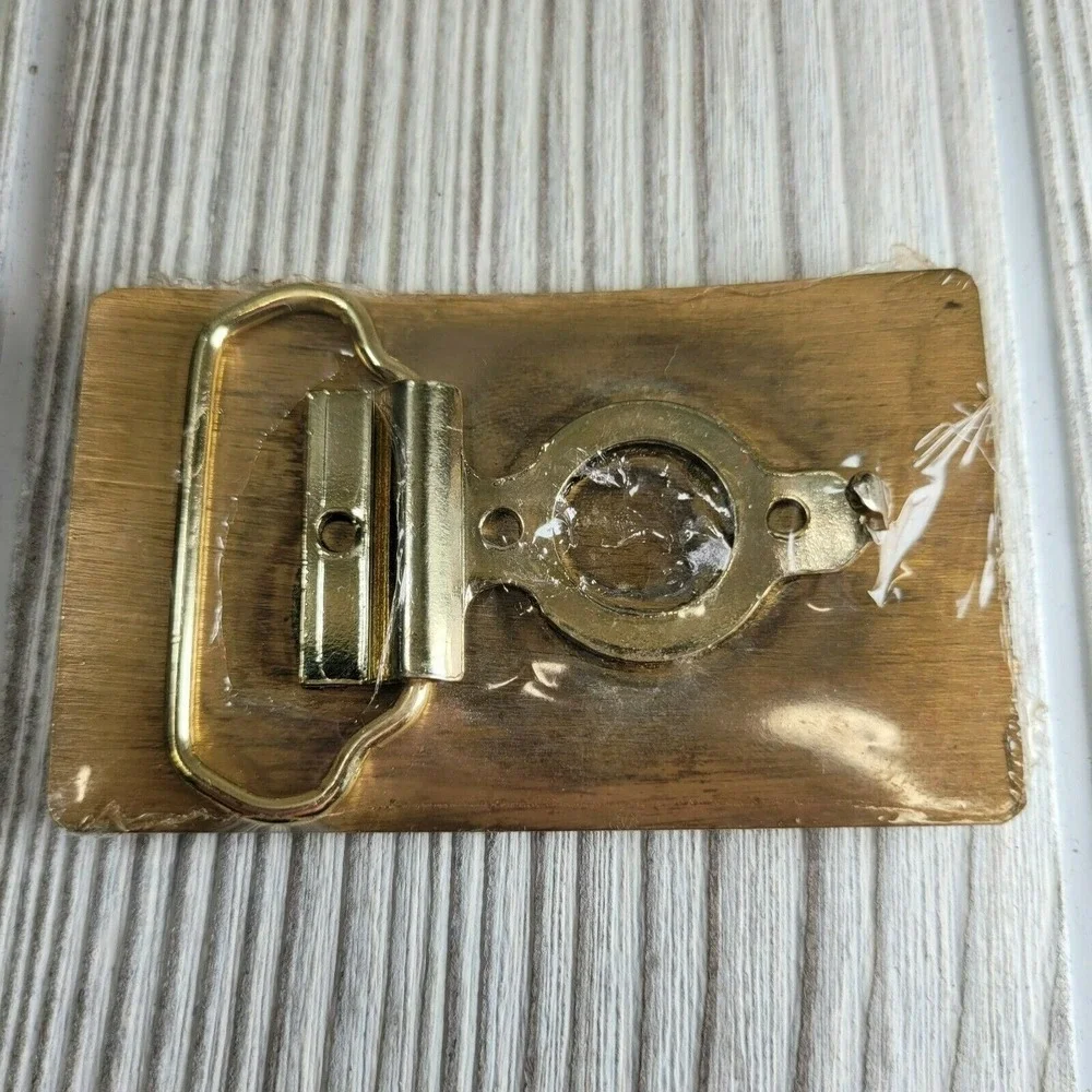 Dolly Madison Bakery Belt Buckle Gold Advertising‎ Brass Tone Logo Western Vtg